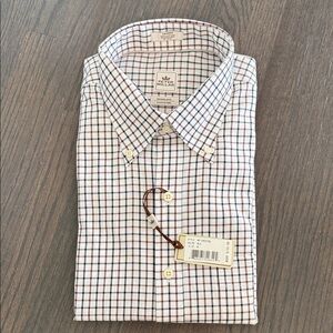Peter Millar White and Blue Checkered Shirt